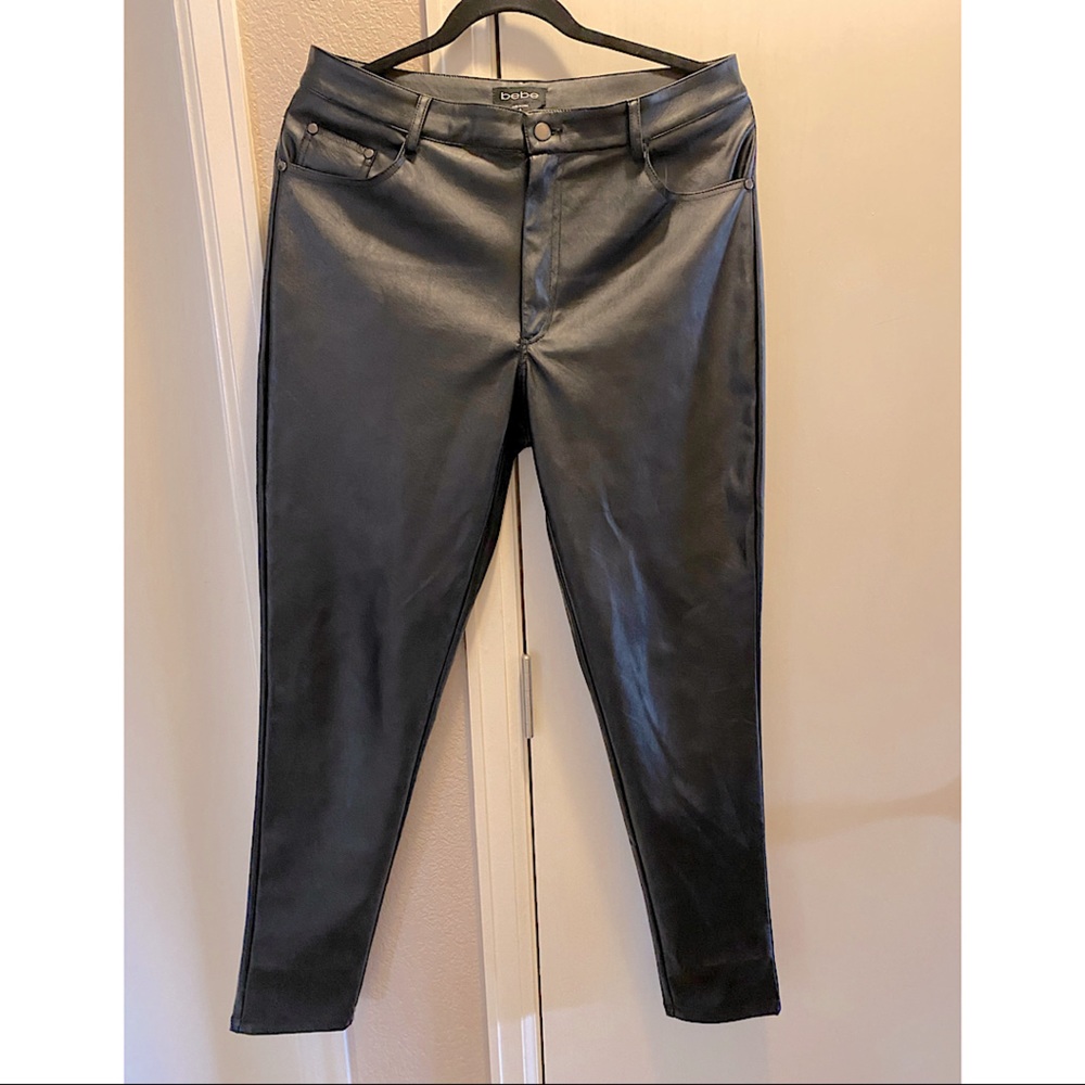 Bebe faux leather 5 pocket pants
